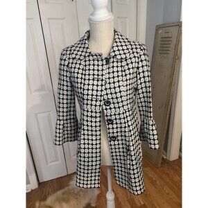 Sequin Heart Women's Jacket size 5 black & white 3/4 bell sleeves